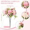 12 PCS Pink Artificial Peonies, Roses & Hydrangea Bouquets – Silk Flower Centerpieces for Weddings, Home, Office, and Party Decor
